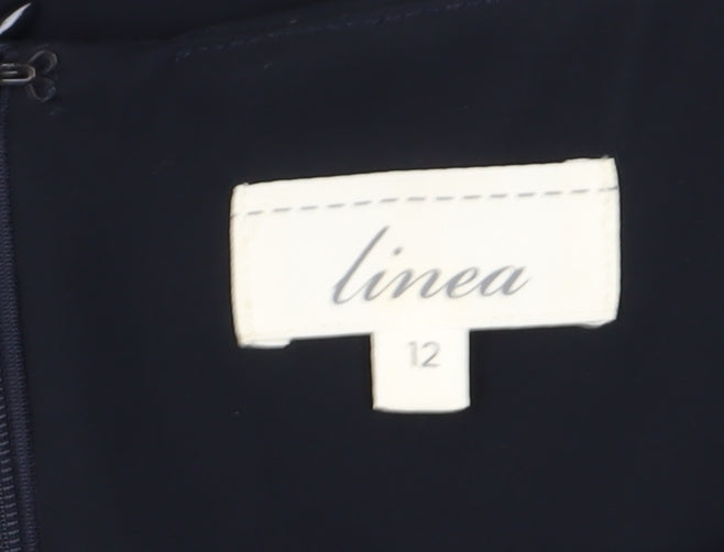 Linea Women's Black Sheath Dress, Size 12, Classic Style