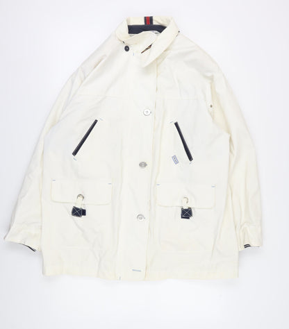 C&A Ivory Retro Sports Waterproof Jacket, Unisex, Size 18