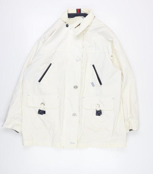 C&A Ivory Retro Sports Waterproof Jacket, Unisex, Size 18