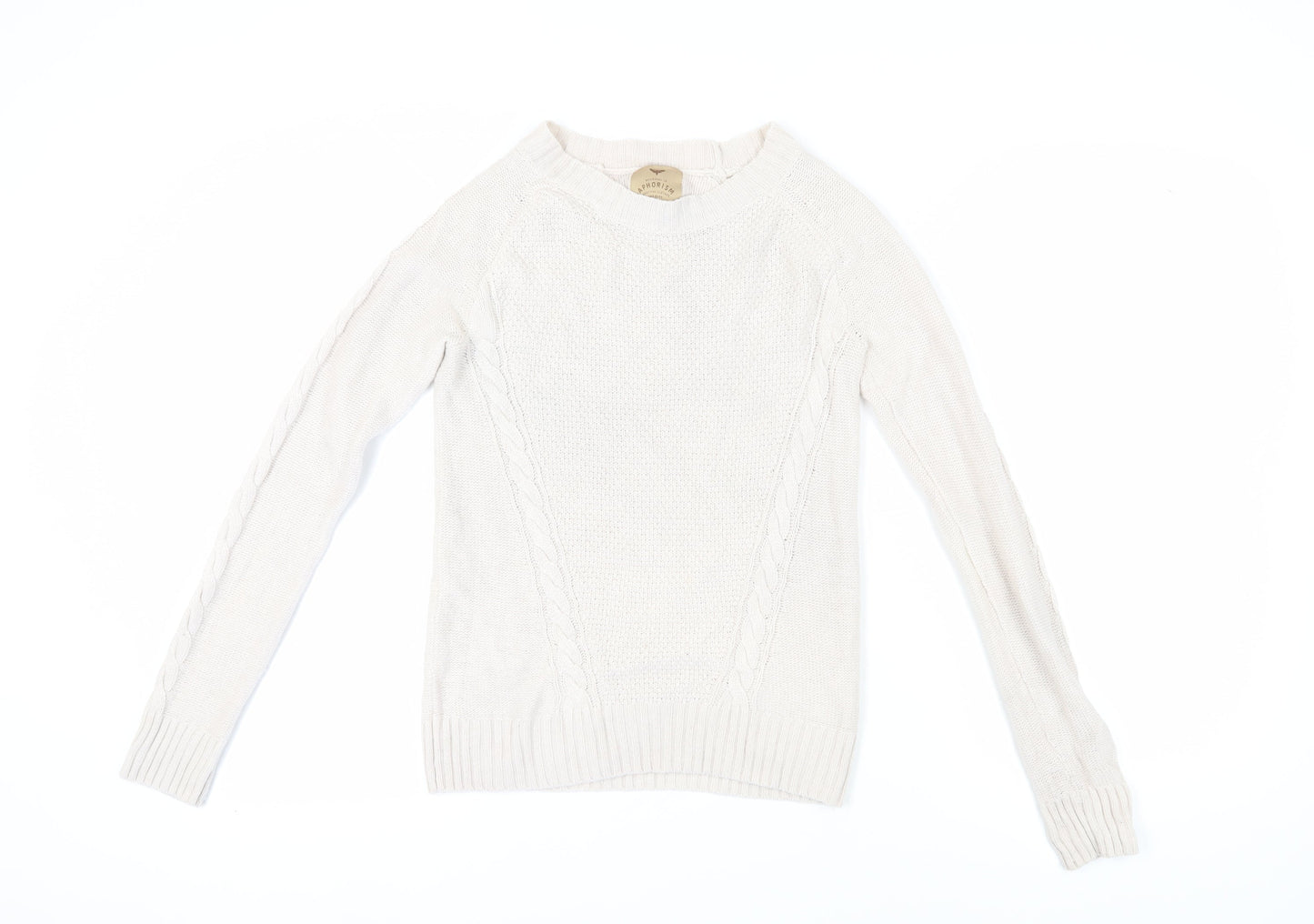 Aphorism Women's White Pullover Jumper Size S