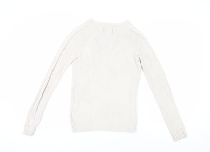 Aphorism Women's White Pullover Jumper Size S