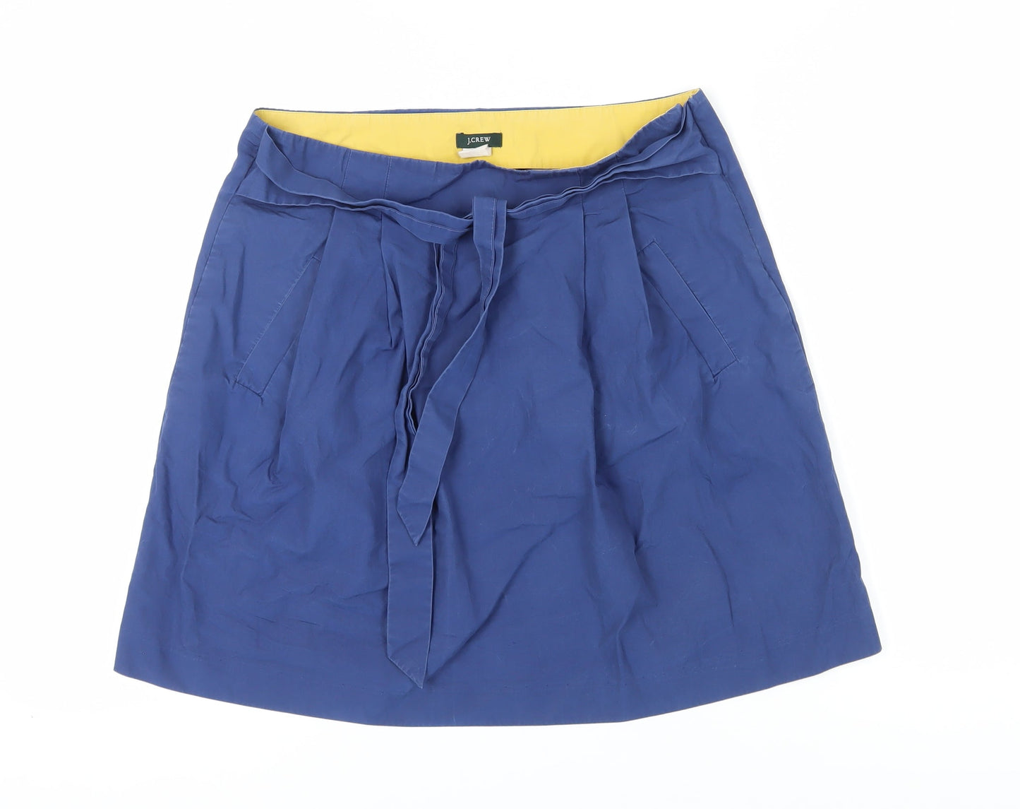 J.Crew Women's Blue Cotton Skirt Size 8 with Pockets