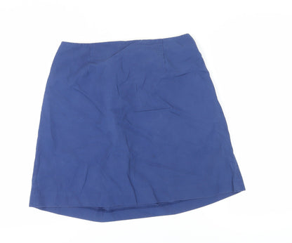 J.Crew Women's Blue Cotton Skirt Size 8 with Pockets