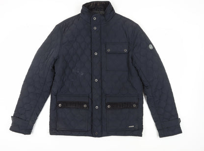 Mens UK Size L Firetrap Black Quilted Coat