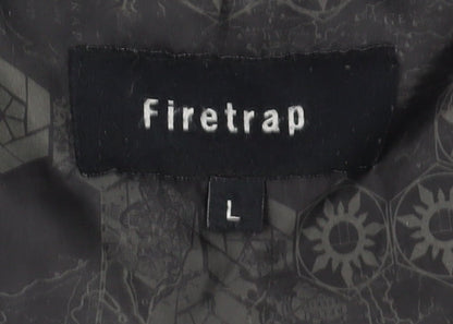 Mens UK Size L Firetrap Black Quilted Coat