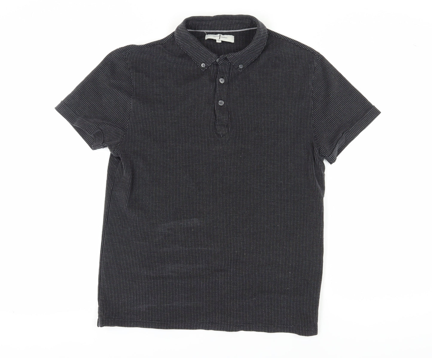 Jasper Conran Men's Black Striped Polo Shirt M