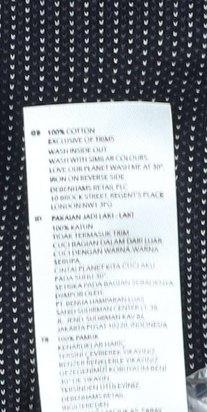 Jasper Conran Men's Black Striped Polo Shirt M