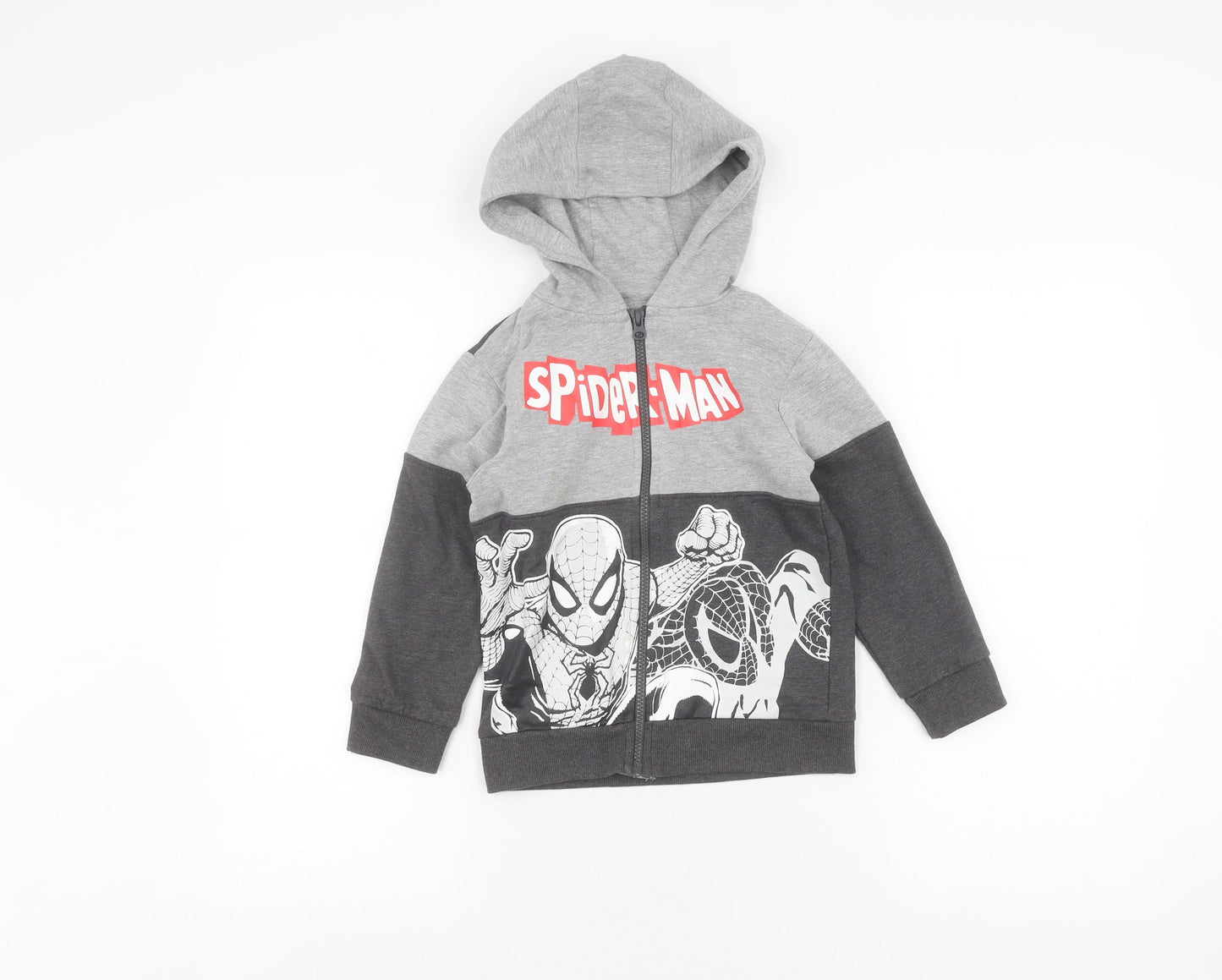 Marvel Boys Grey Spider-Man Hoodie 5-6 Years Full Zip
