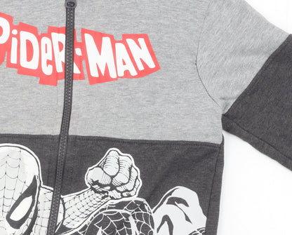 Marvel Boys Grey Spider-Man Hoodie 5-6 Years Full Zip