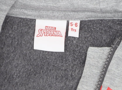 Marvel Boys Grey Spider-Man Hoodie 5-6 Years Full Zip