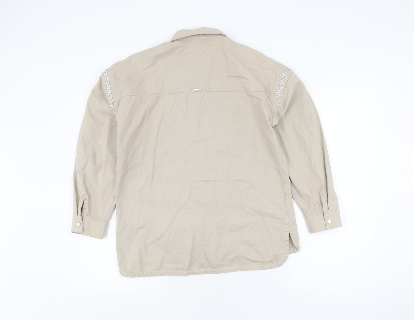 Teens UK Size 14 Plus River Island Beige Basic Button-Up