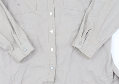 Teens UK Size 14 Plus River Island Beige Basic Button-Up