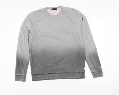 Zara Men's Grey Pullover Sweatshirt - M, Crew Neck