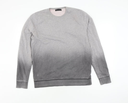 Zara Men's Grey Pullover Sweatshirt - M, Crew Neck