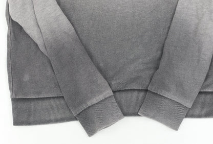 Zara Men's Grey Pullover Sweatshirt - M, Crew Neck