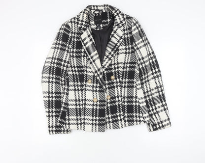 New Look Women's Black Check Blazer Size 10 Lined