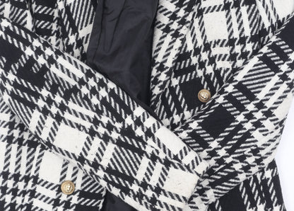 New Look Women's Black Check Blazer Size 10 Lined