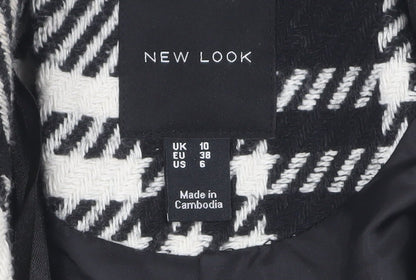 New Look Women's Black Check Blazer Size 10 Lined