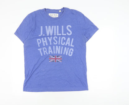Jack Wills Men's Blue Graphic T-Shirt M Sports Style