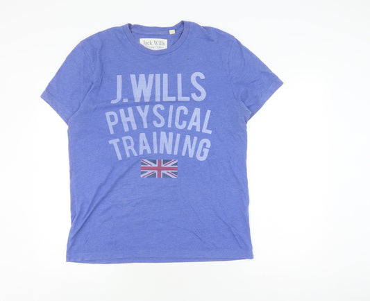 Jack Wills Men's Blue Graphic T-Shirt M Sports Style