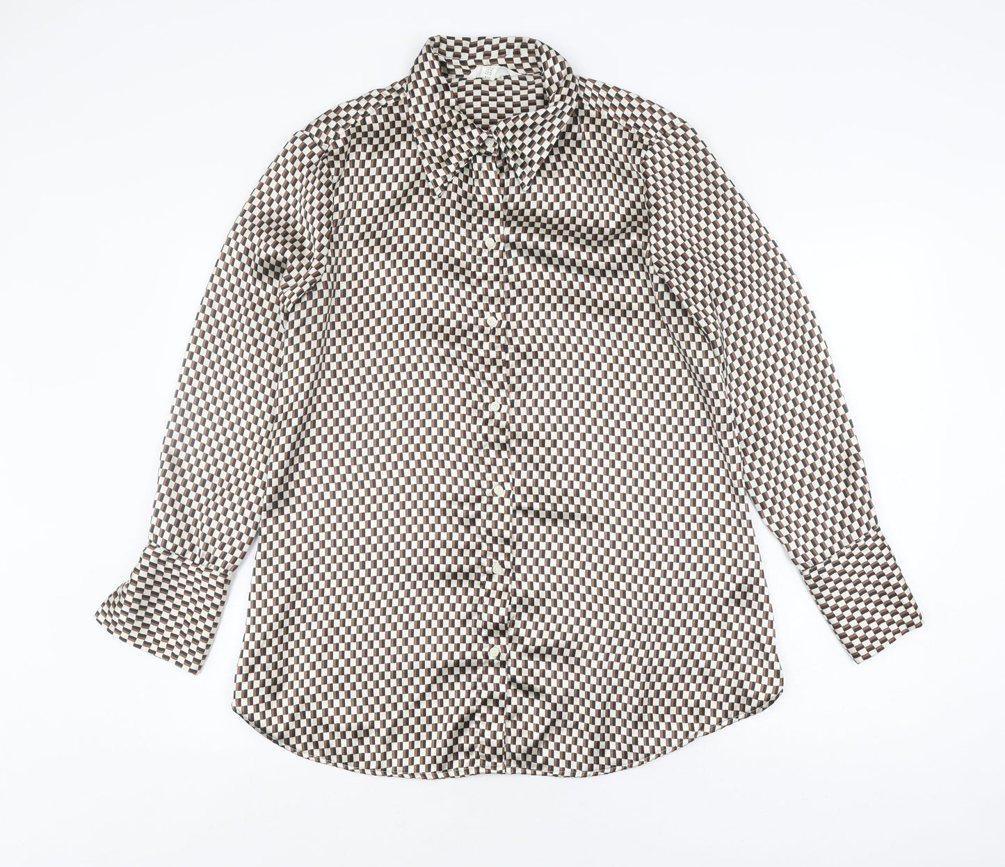 Womens UK Size M H&M Multicoloured Basic Button-Up
