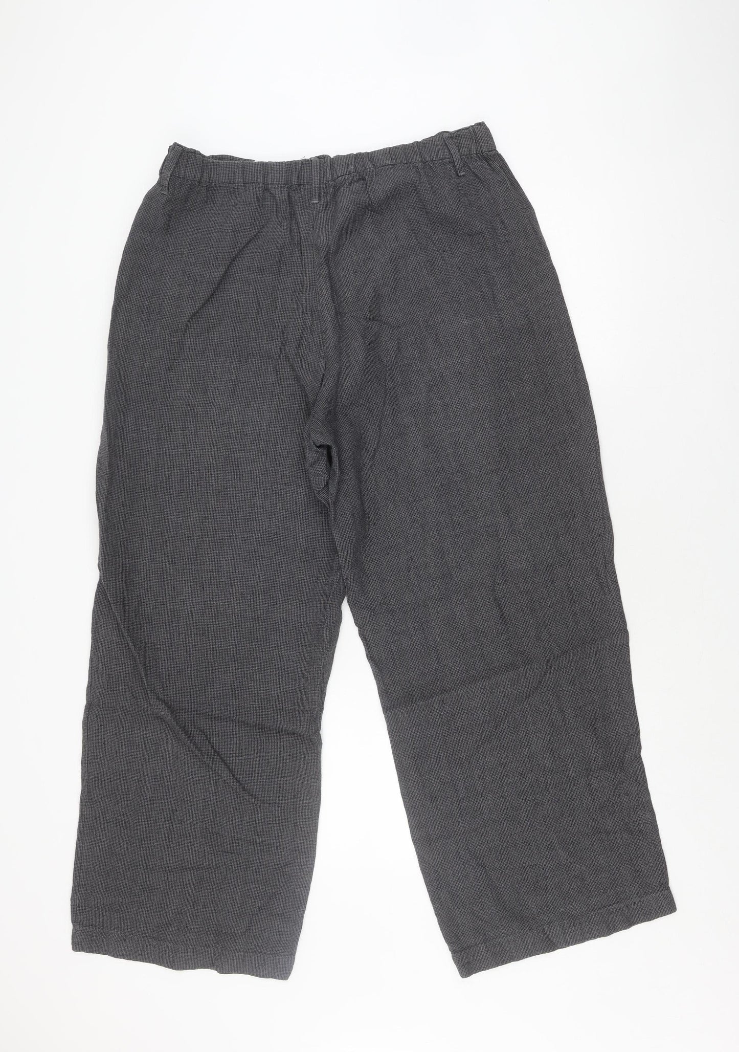 Poetry Men's Grey Check Linen Trousers Size 16