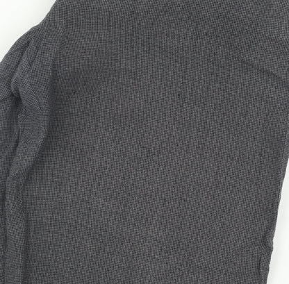 Poetry Men's Grey Check Linen Trousers Size 16