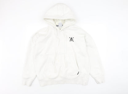 Tomato Papa Men's White Hoodie L Pullover Anime Graphic