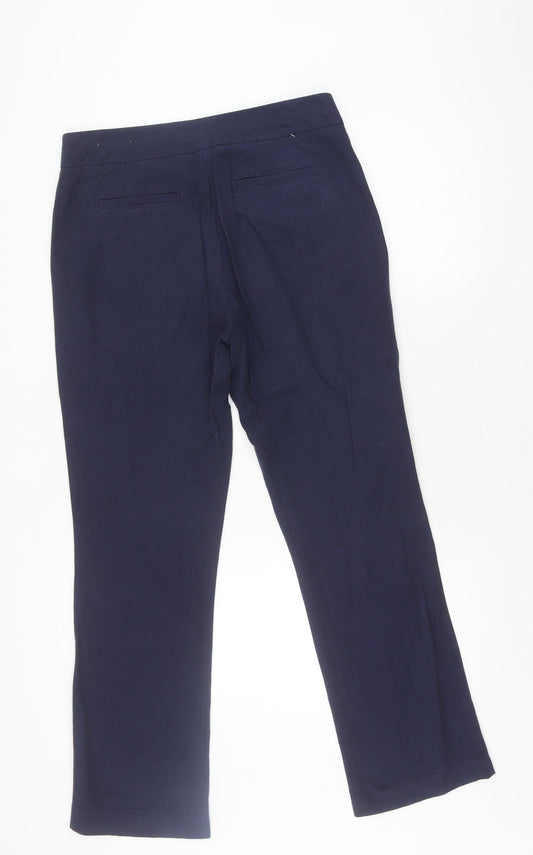 Laura Ashley Women's Blue Straight Trousers, Size 10