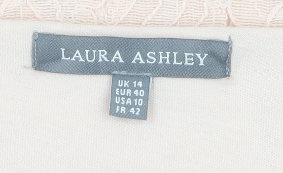 Laura Ashley Women's Beige Lace Tunic Blouse Size 14