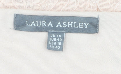 Laura Ashley Women's Beige Lace Tunic Blouse Size 14