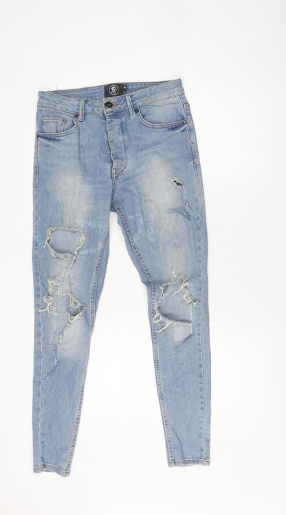 GK Women's Blue Distressed Skinny Jeans - Size 30