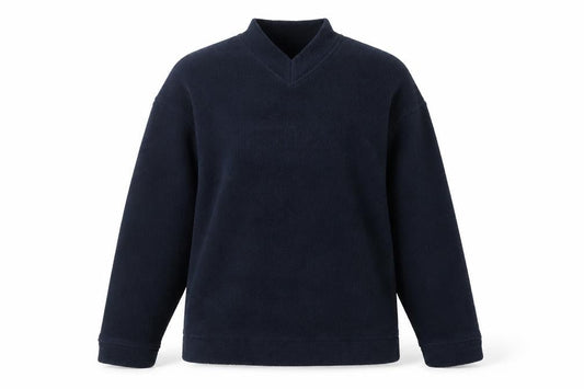 Front view of Fila Black V-Neck Pullover Sweatshirt unisex, size S