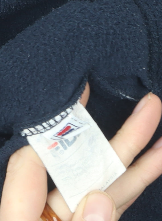 FILA Black V-Neck Pullover Sweatshirt Unisex Size S