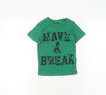 Diesel Boys Green Graphic Print T-Shirt, 4 Years, Cotton, Casual