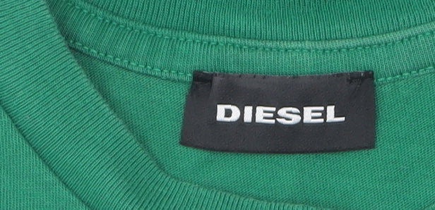 Diesel Boys Green Graphic Print T-Shirt, 4 Years, Cotton, Casual