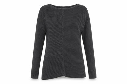 Front view of Lauren Ralph Lauren Women's Grey XS Boat Neck Jumper