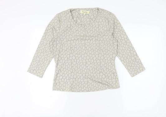 Womens UK Size S Viyella Grey Basic Blouse