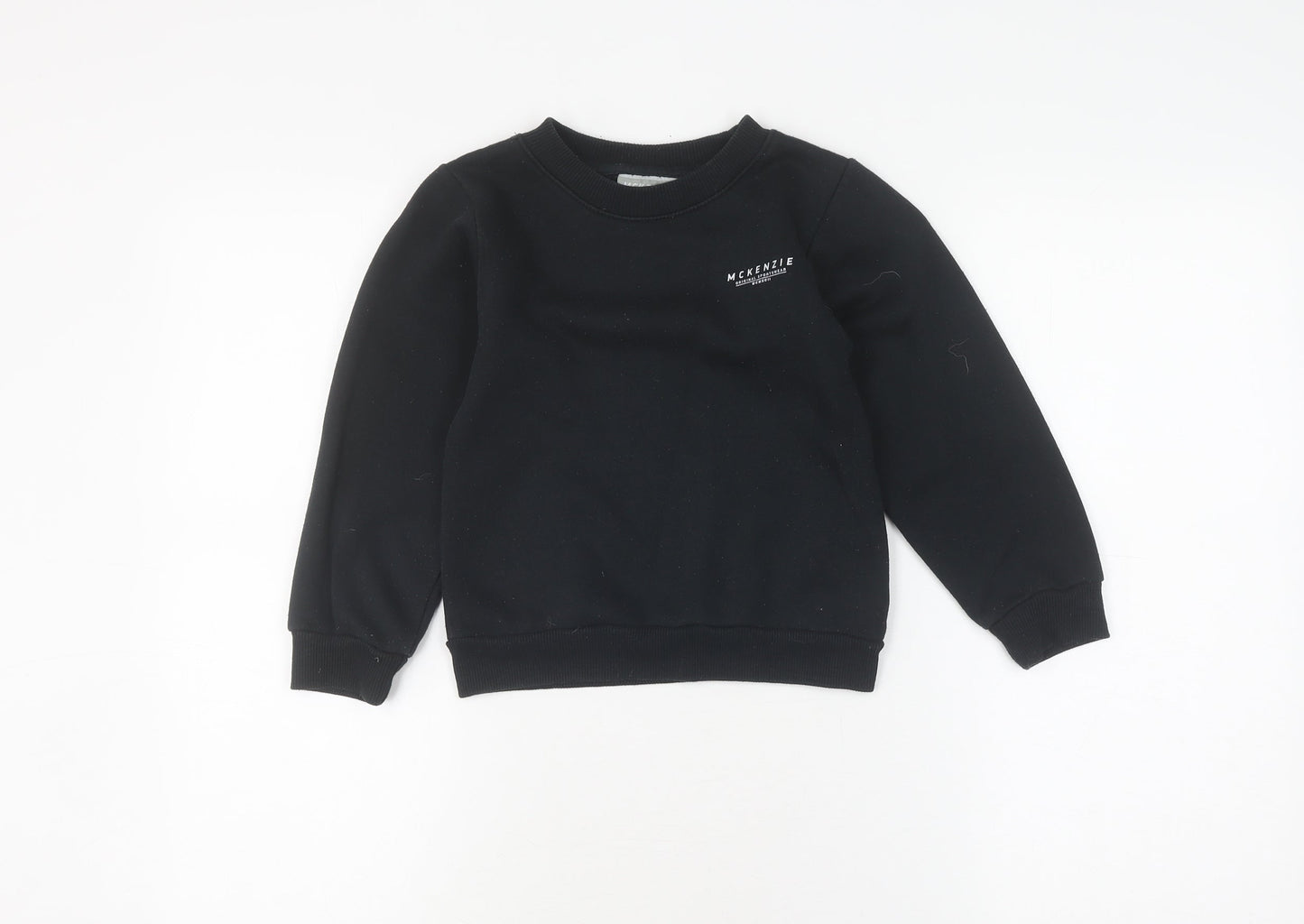 McKenzie Girls Black Pullover Sweatshirt 6-7 Years Casual Logo