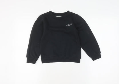 McKenzie Girls Black Pullover Sweatshirt 6-7 Years Casual Logo