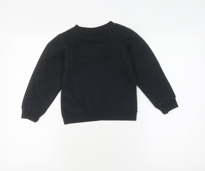 McKenzie Girls Black Pullover Sweatshirt 6-7 Years Casual Logo