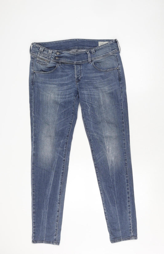 Diesel Women's Blue Tapered Jeans, Size 32, Medium Wash