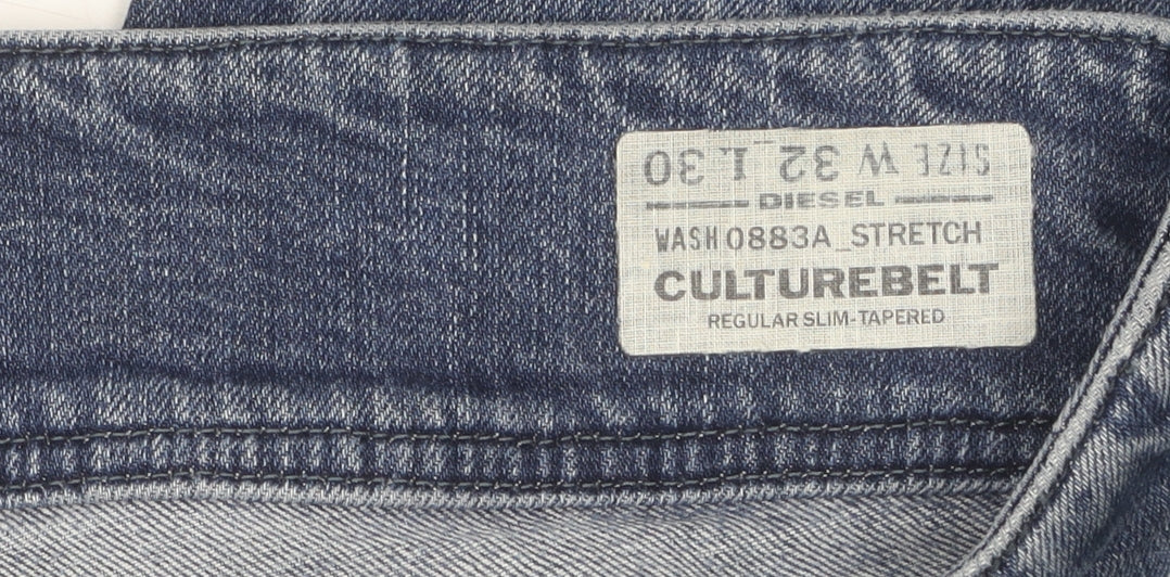 Diesel Women's Blue Tapered Jeans, Size 32, Medium Wash