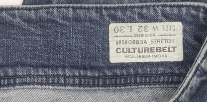 Diesel Women's Blue Tapered Jeans, Size 32, Medium Wash