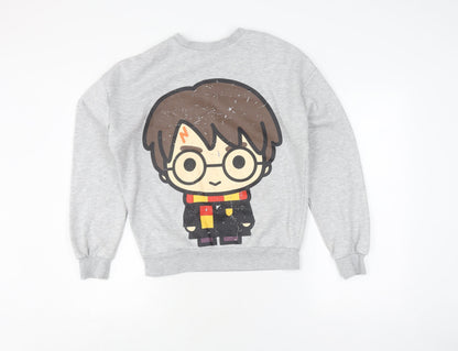 Womens UK Size 2XS Harry Potter Grey Pullover Sweatshirt