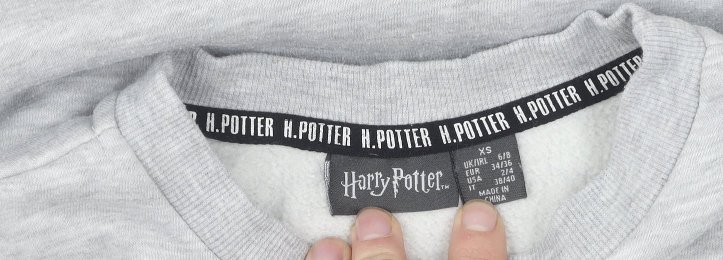 Womens UK Size 2XS Harry Potter Grey Pullover Sweatshirt