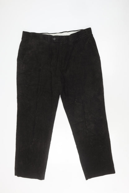 James Pringle Men's Black Corduroy Trousers 40W