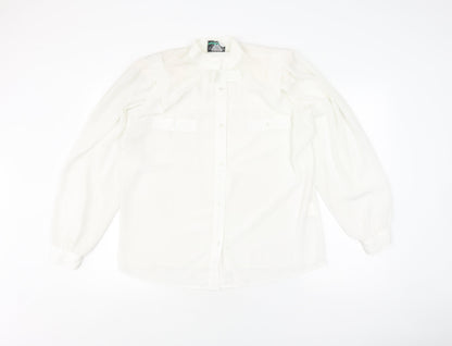 Jacques Vert Women's White Collared Blouse Size 12