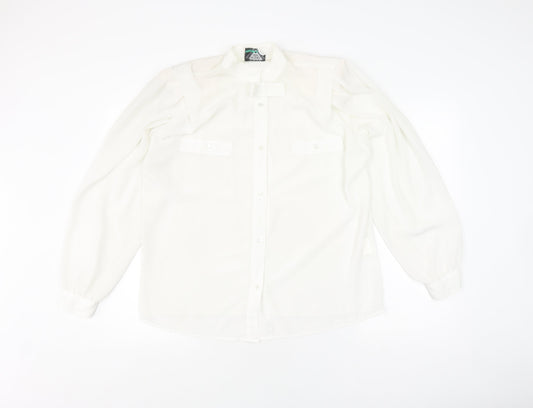 Jacques Vert Women's White Collared Blouse Size 12