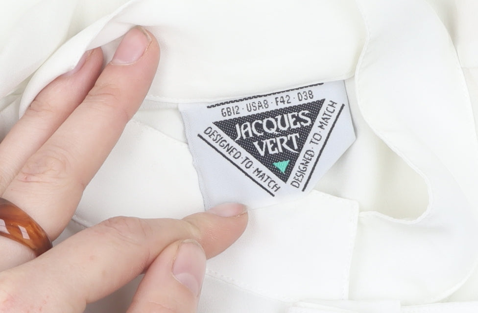 Jacques Vert Women's White Collared Blouse Size 12